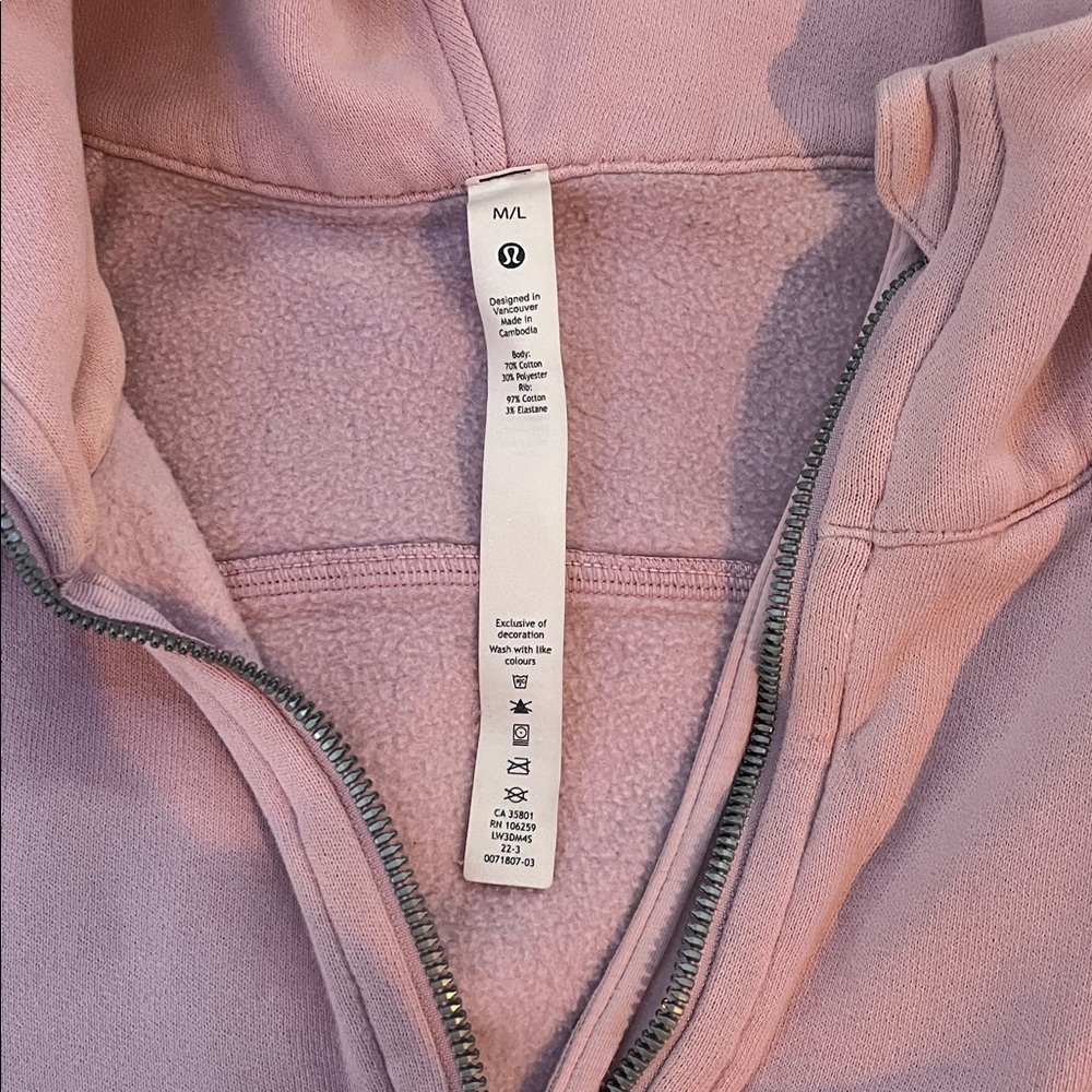 Lululemon Women’s Scuba Oversized Half-Zip Hoodie Size M/L in Pink - Picture 4 of 6